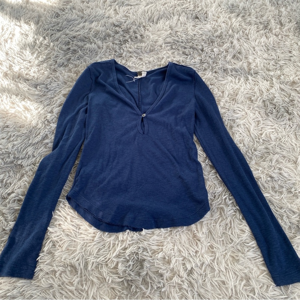 Free People Navy Blue Longsleeve